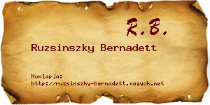Ruzsinszky Bernadett névjegykártya