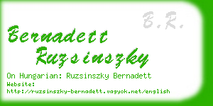 bernadett ruzsinszky business card